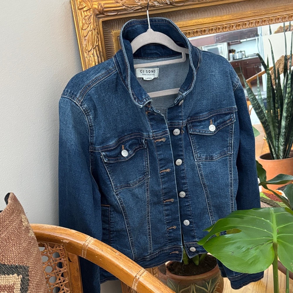 Ci Sono Dark Blue Jean Jacket